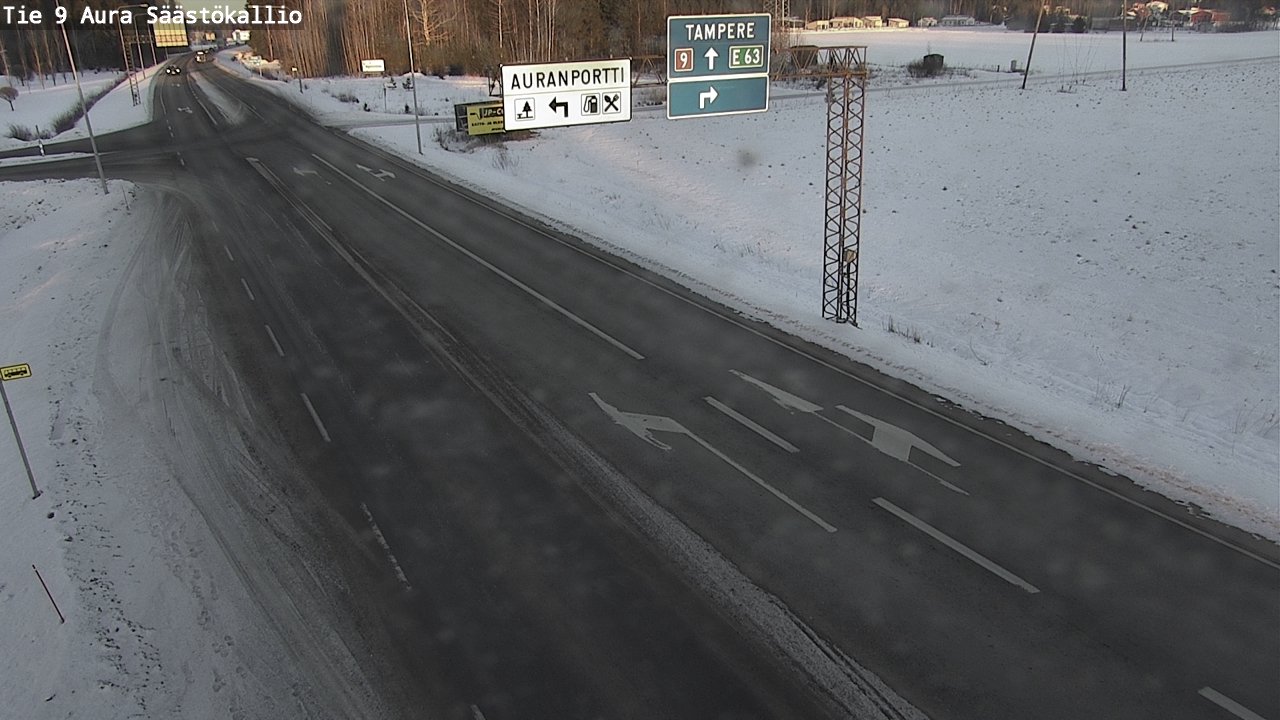 Weather Camera Image Road 9 Aura, Säästökallio, Aura, Varsinais-Suomi