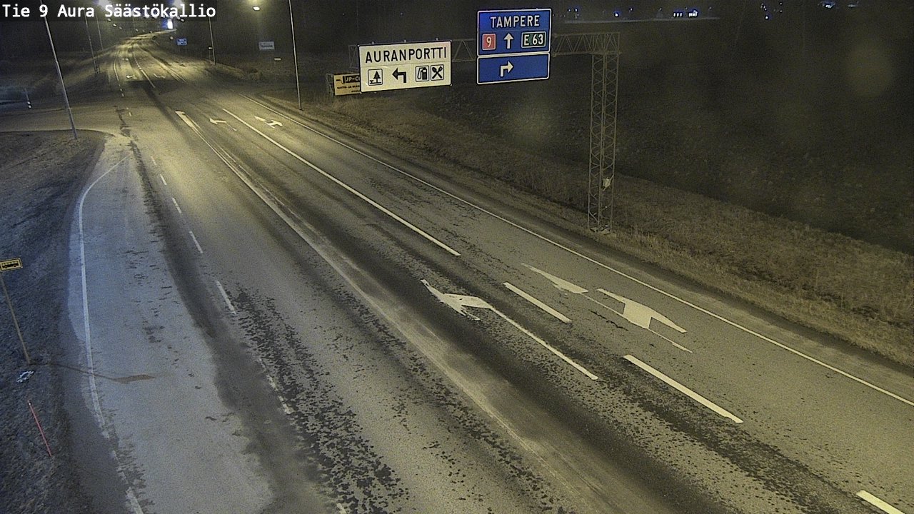 Weather Camera Image Road 9 Aura, Säästökallio, Aura, Varsinais-Suomi