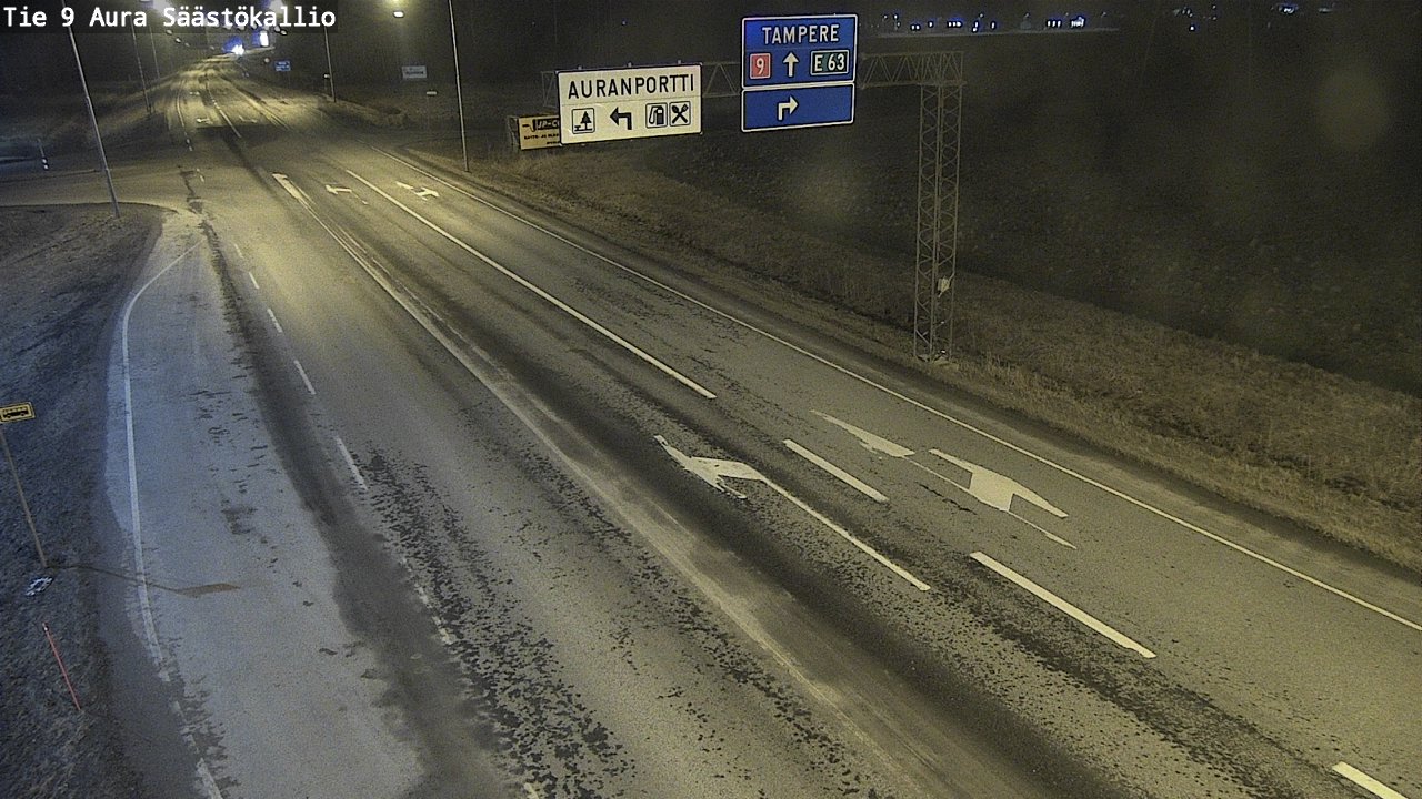 Weather Camera Image Road 9 Aura, Säästökallio, Aura, Varsinais-Suomi
