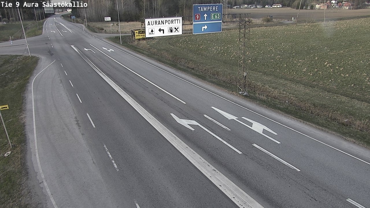 Weather Camera Image Väg 9 Aura, Säästökallio, Aura, Varsinais-Suomi
