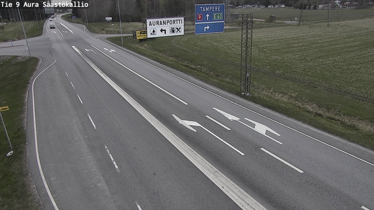 Weather Camera Image Road 9 Aura, Säästökallio, Aura, Varsinais-Suomi