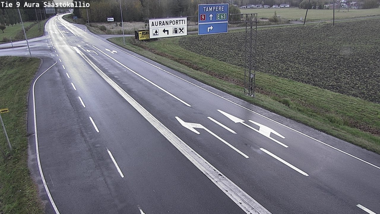 Weather Camera Image Road 9 Aura, Säästökallio, Aura, Varsinais-Suomi