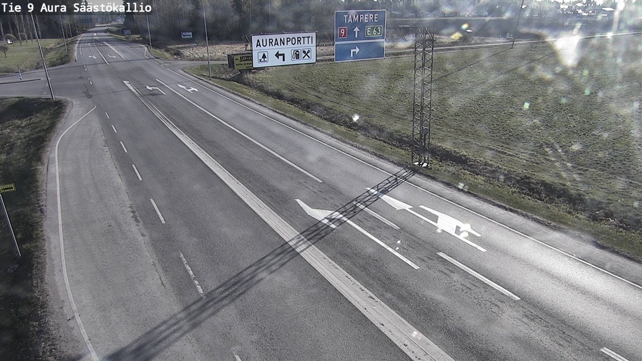 Weather Camera Image Road 9 Aura, Säästökallio, Aura, Varsinais-Suomi