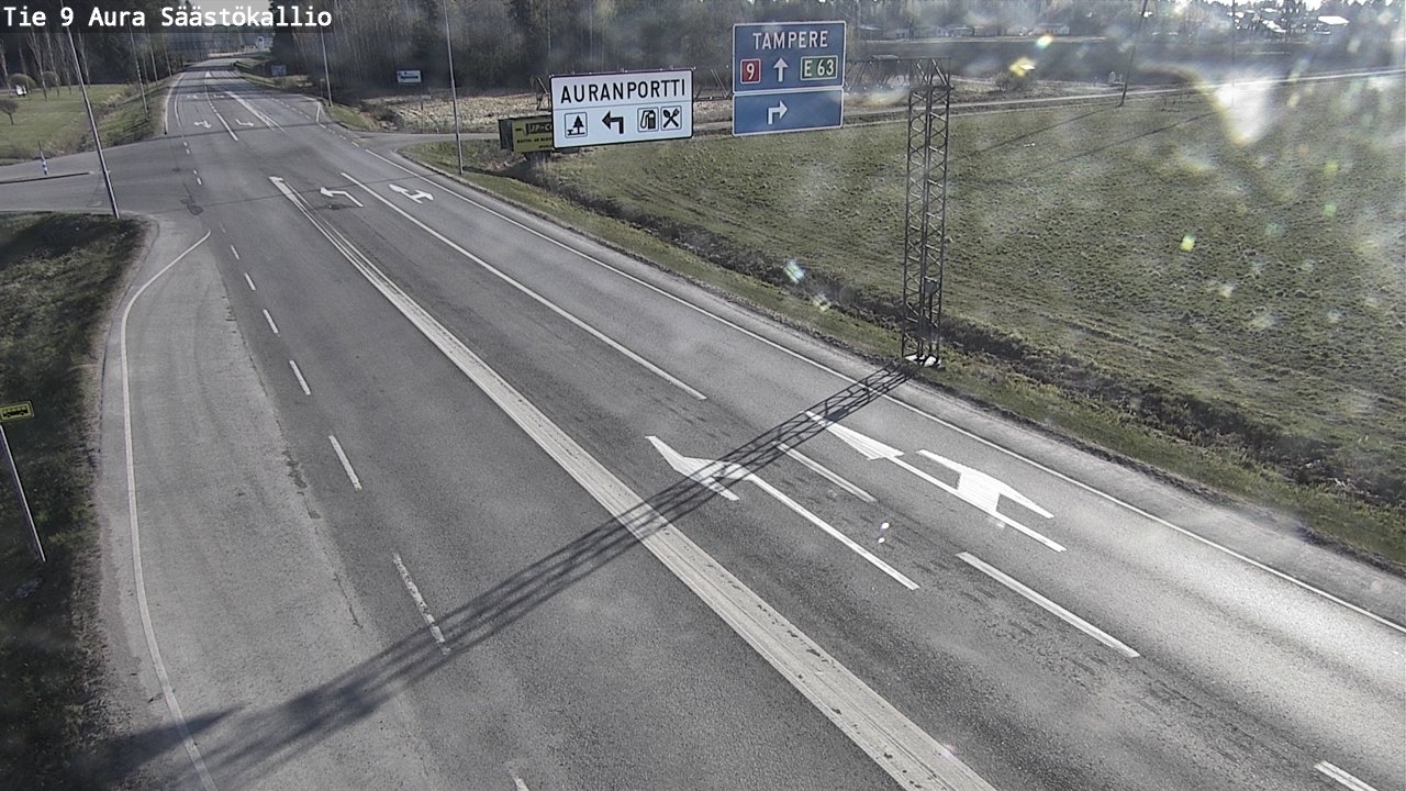 Weather Camera Image Road 9 Aura, Säästökallio, Aura, Varsinais-Suomi