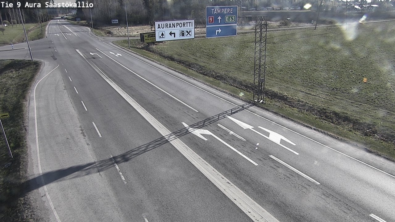 Weather Camera Image Road 9 Aura, Säästökallio, Aura, Varsinais-Suomi