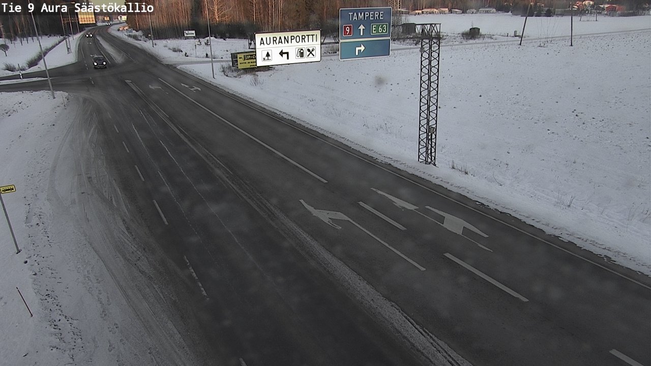 Weather Camera Image Road 9 Aura, Säästökallio, Aura, Varsinais-Suomi
