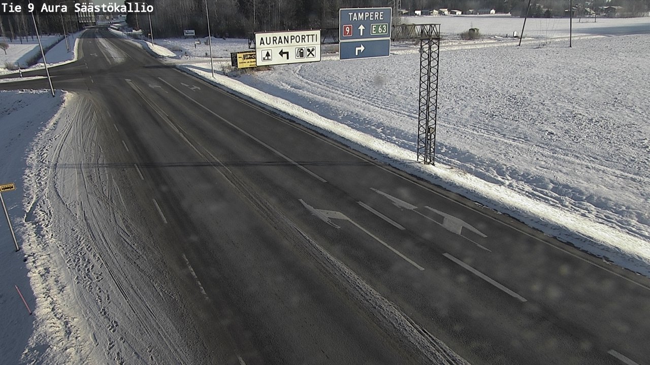 Weather Camera Image Road 9 Aura, Säästökallio, Aura, Varsinais-Suomi