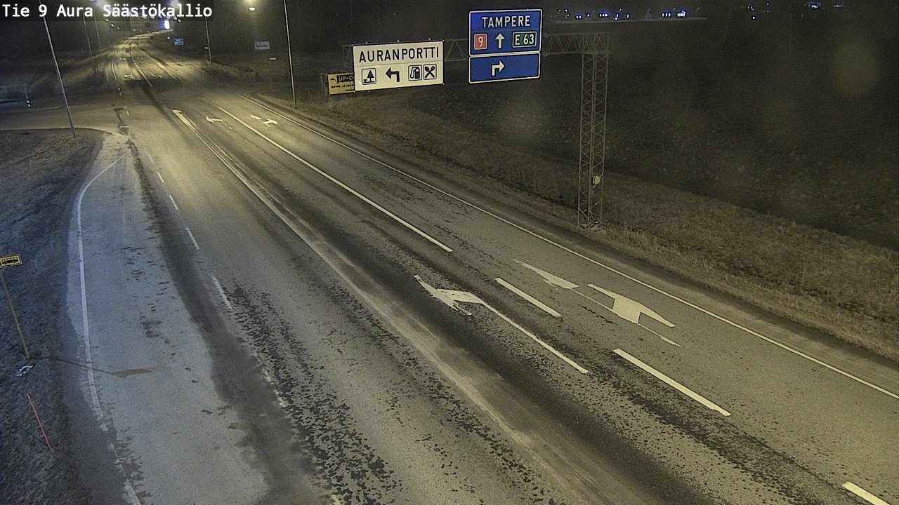 Weather Camera Image Road 9 Aura, Säästökallio, Aura, Varsinais-Suomi