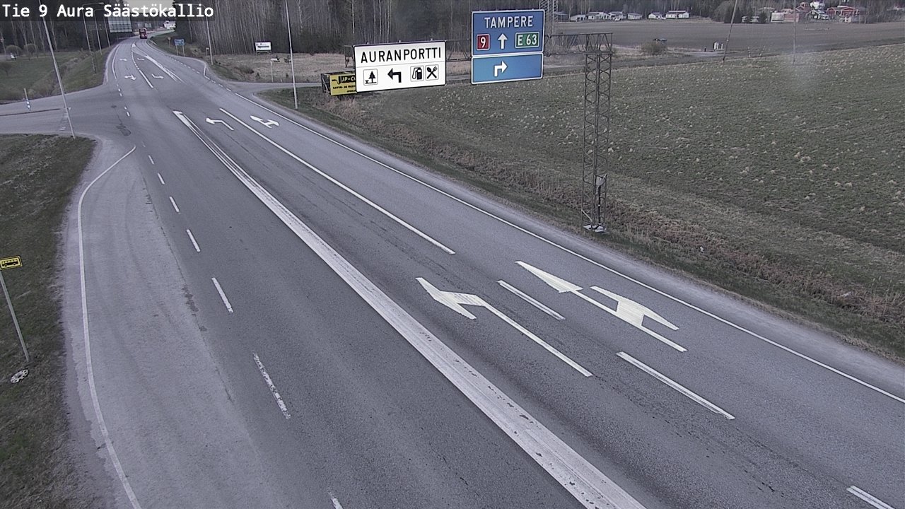 Weather Camera Image Väg 9 Aura, Säästökallio, Aura, Varsinais-Suomi