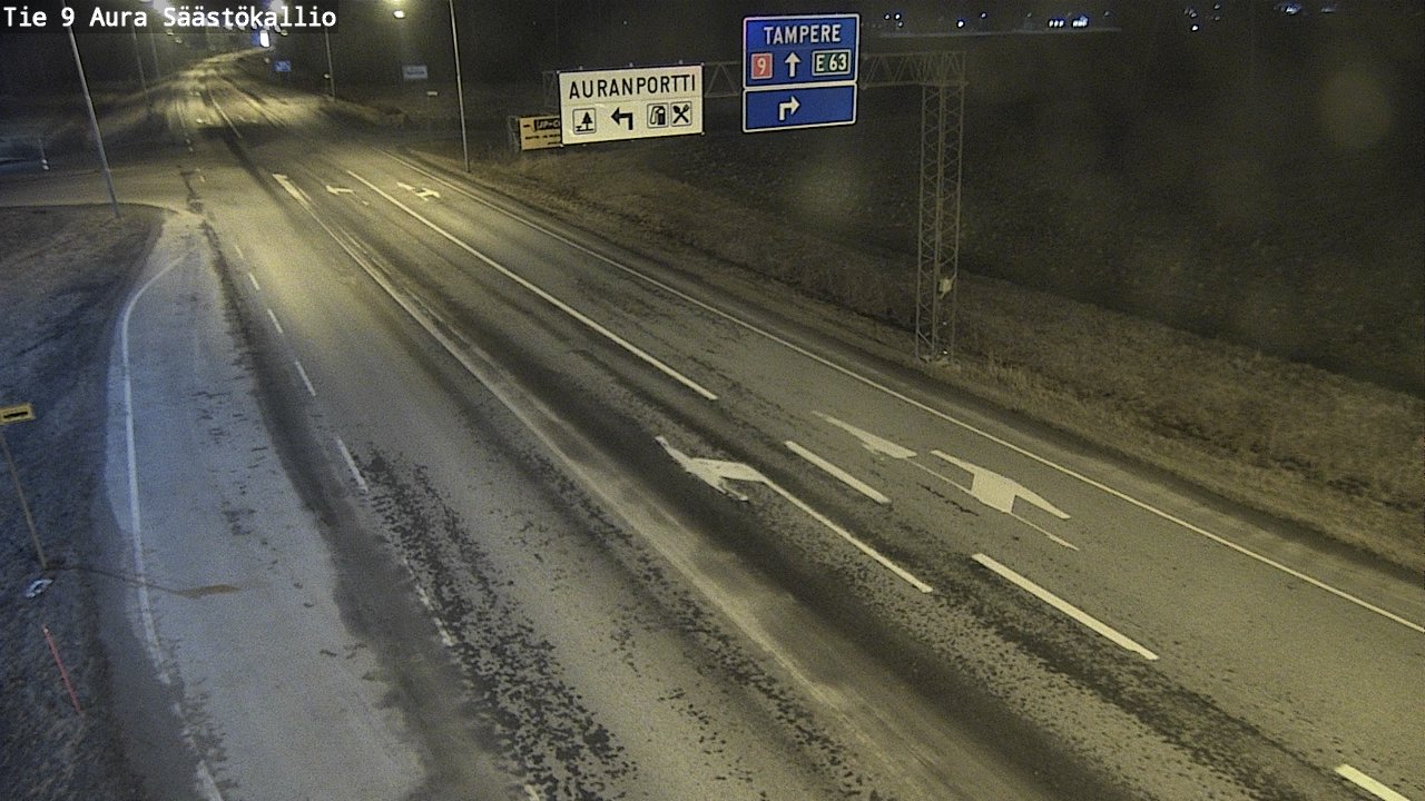 Weather Camera Image Road 9 Aura, Säästökallio, Aura, Varsinais-Suomi
