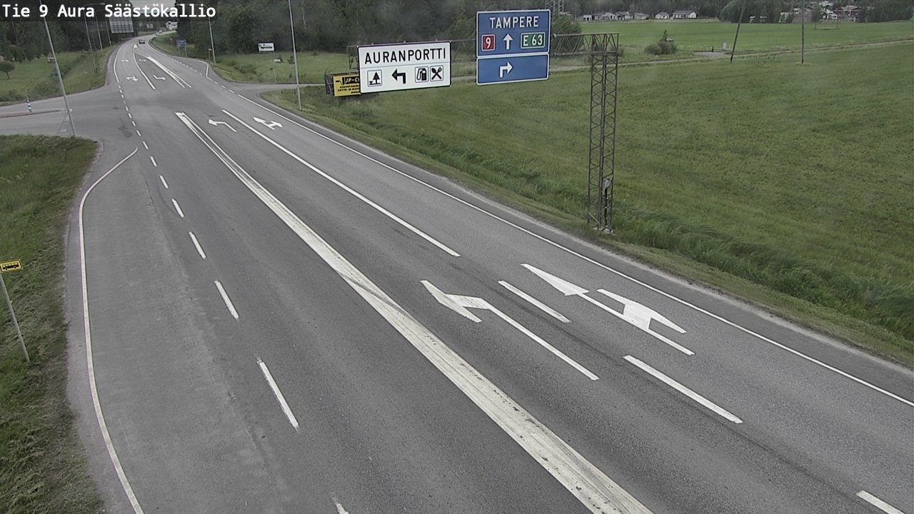 Weather Camera Image Väg 9 Aura, Säästökallio, Aura, Varsinais-Suomi
