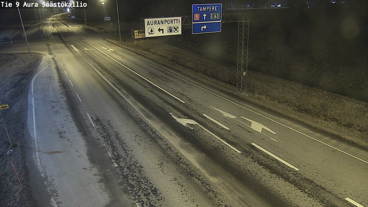 Weather Camera Image Road 9 Aura, Säästökallio, Aura, Varsinais-Suomi