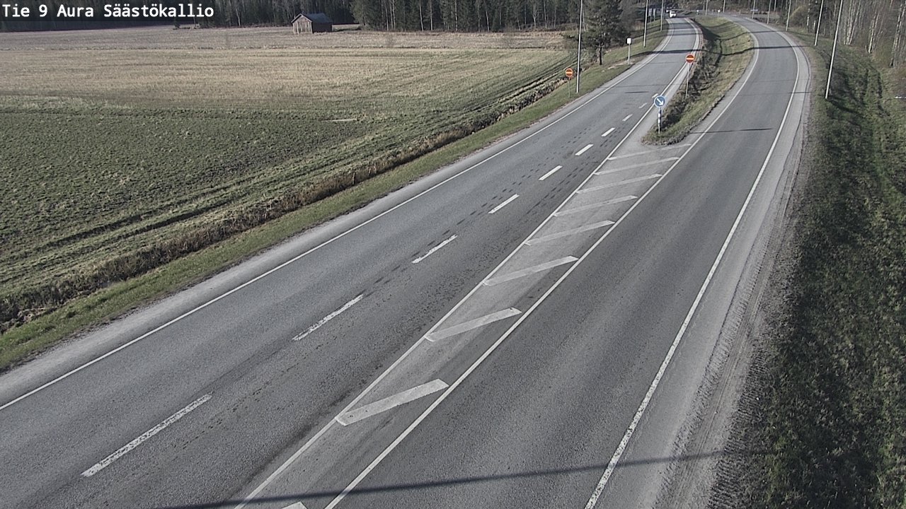 Weather Camera Image Road 9 Aura, Säästökallio, Aura, Varsinais-Suomi