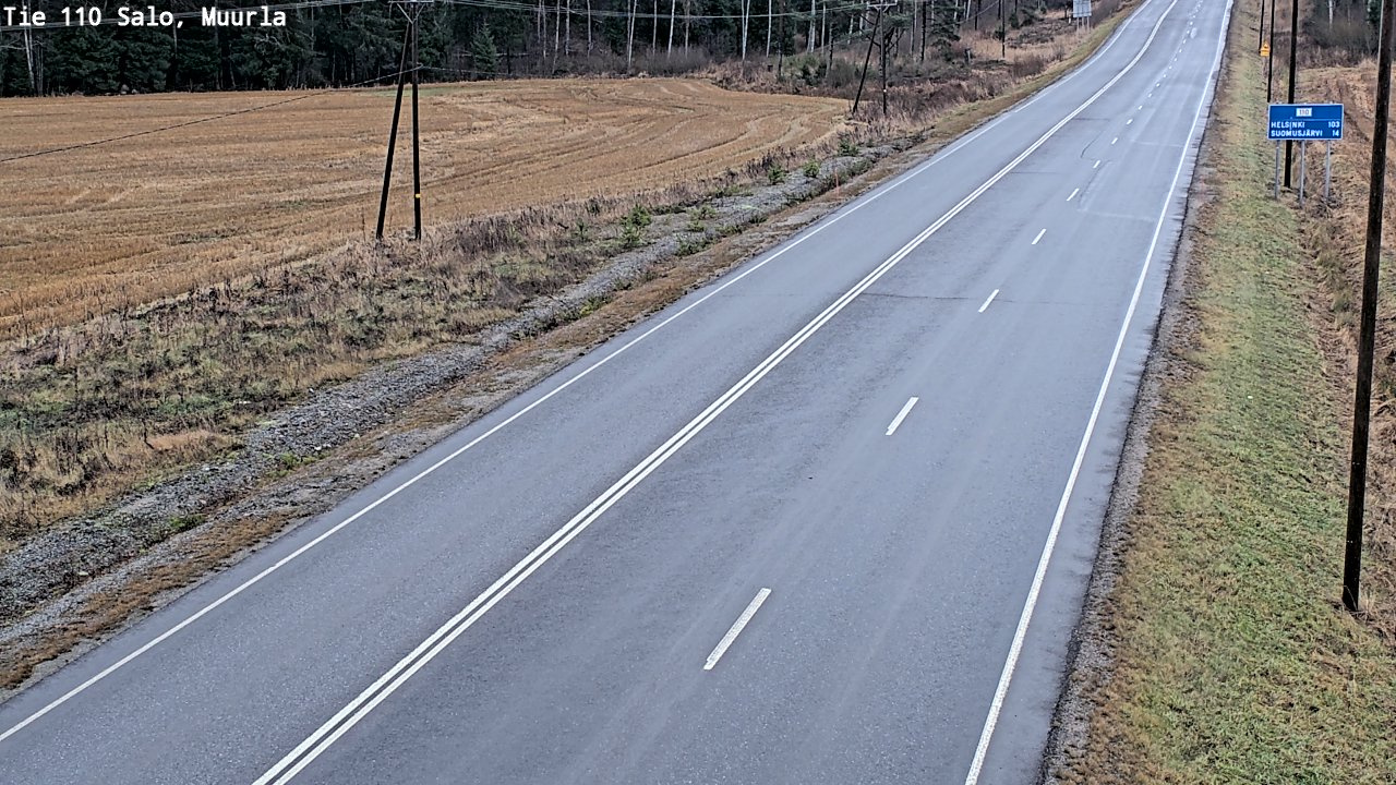 Weather Camera Image Väg 110 Salo, Muurla, Salo, Varsinais-Suomi