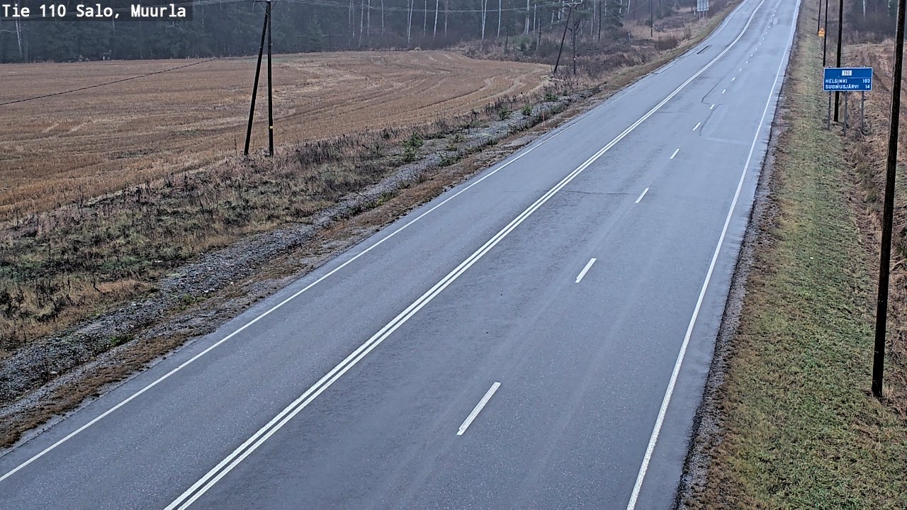 Weather Camera Image Väg 110 Salo, Muurla, Salo, Varsinais-Suomi