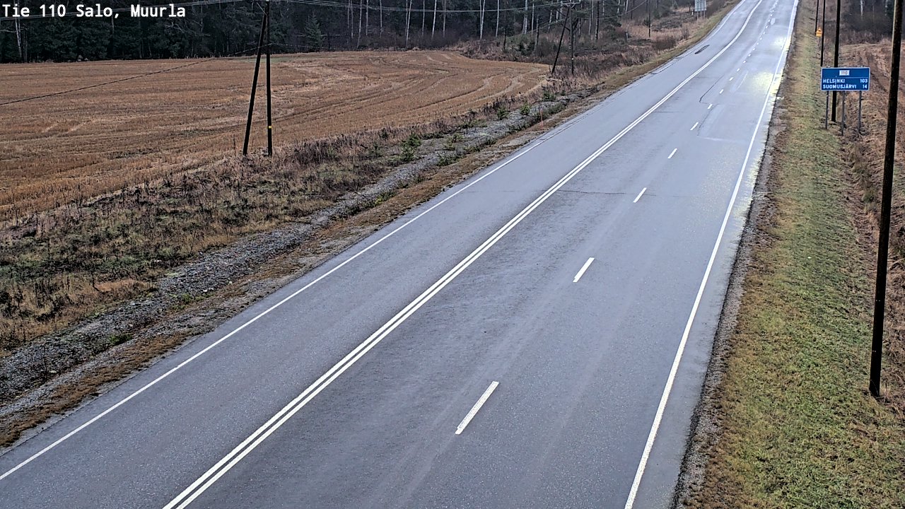 Weather Camera Image Väg 110 Salo, Muurla, Salo, Varsinais-Suomi