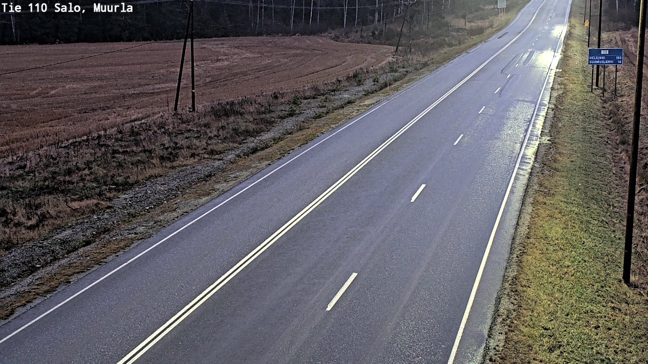Weather Camera Image Väg 110 Salo, Muurla, Salo, Varsinais-Suomi
