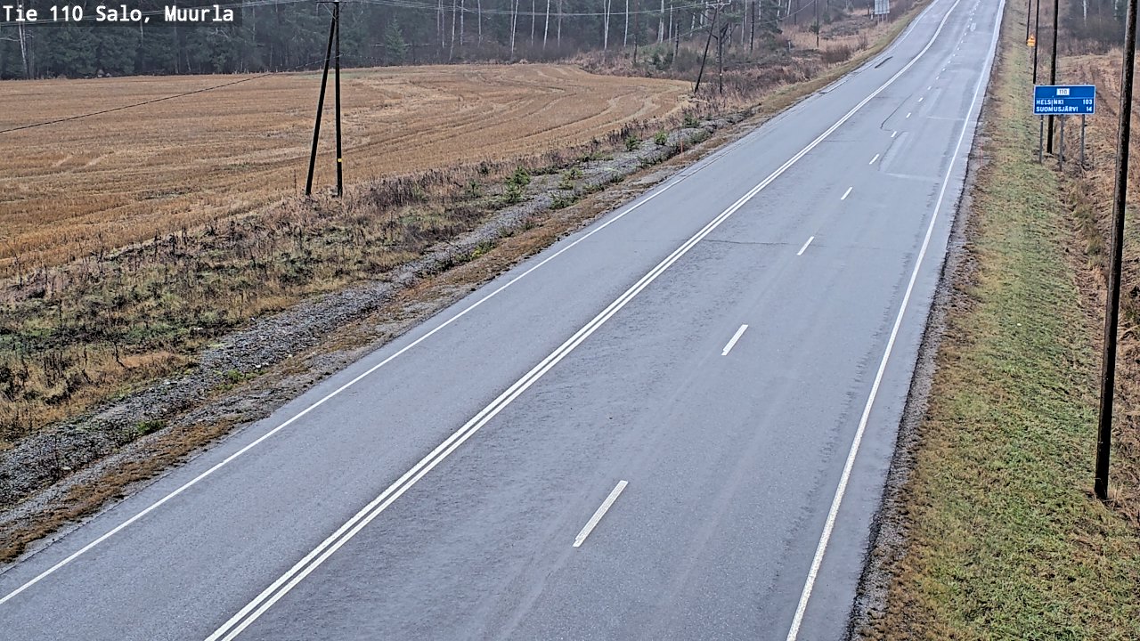 Weather Camera Image Väg 110 Salo, Muurla, Salo, Varsinais-Suomi