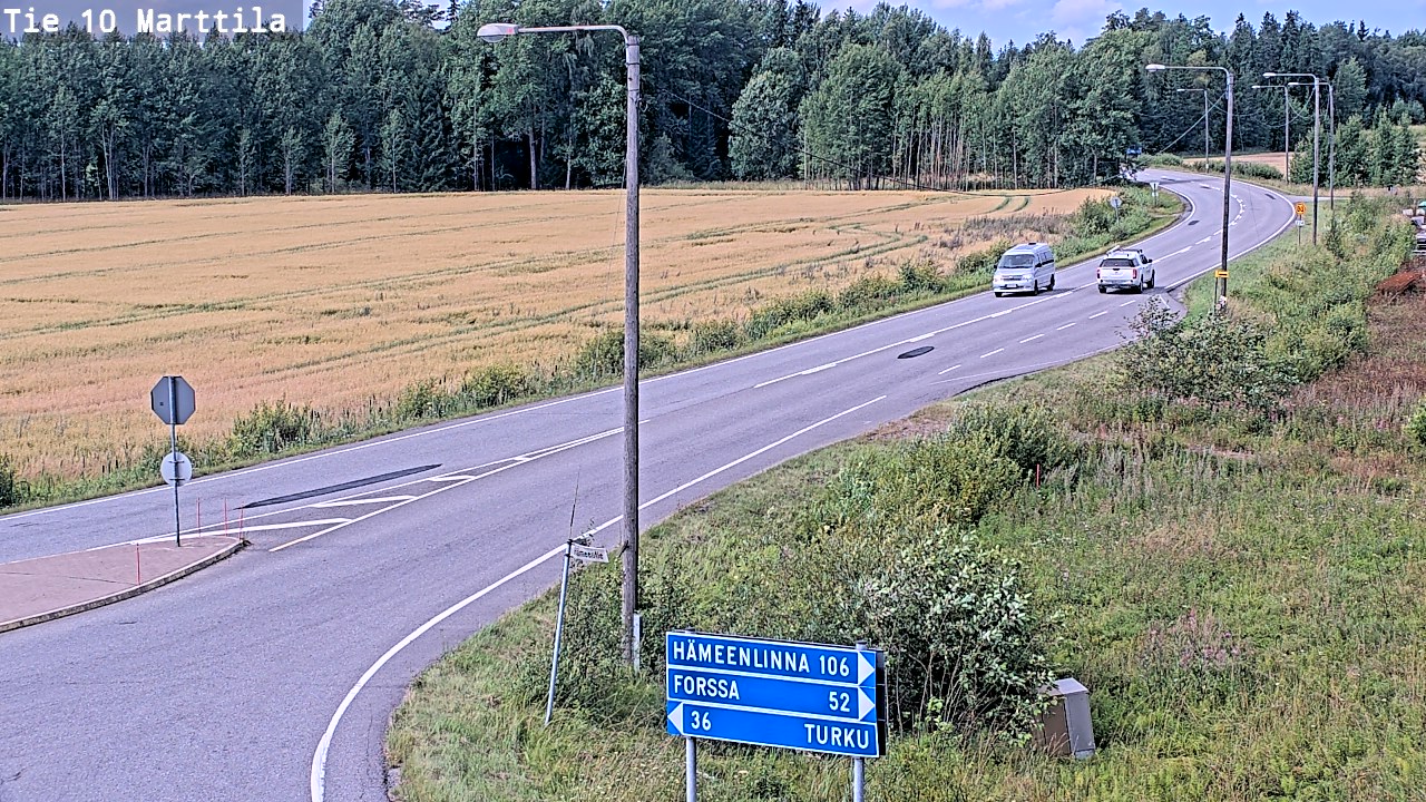 Weather Camera Image Väg 10 S:t Mårtens, Marttila, Varsinais-Suomi