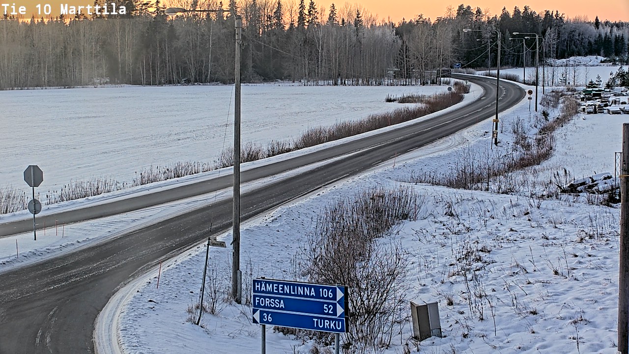 Weather Camera Image Väg 10 S:t Mårtens, Marttila, Varsinais-Suomi