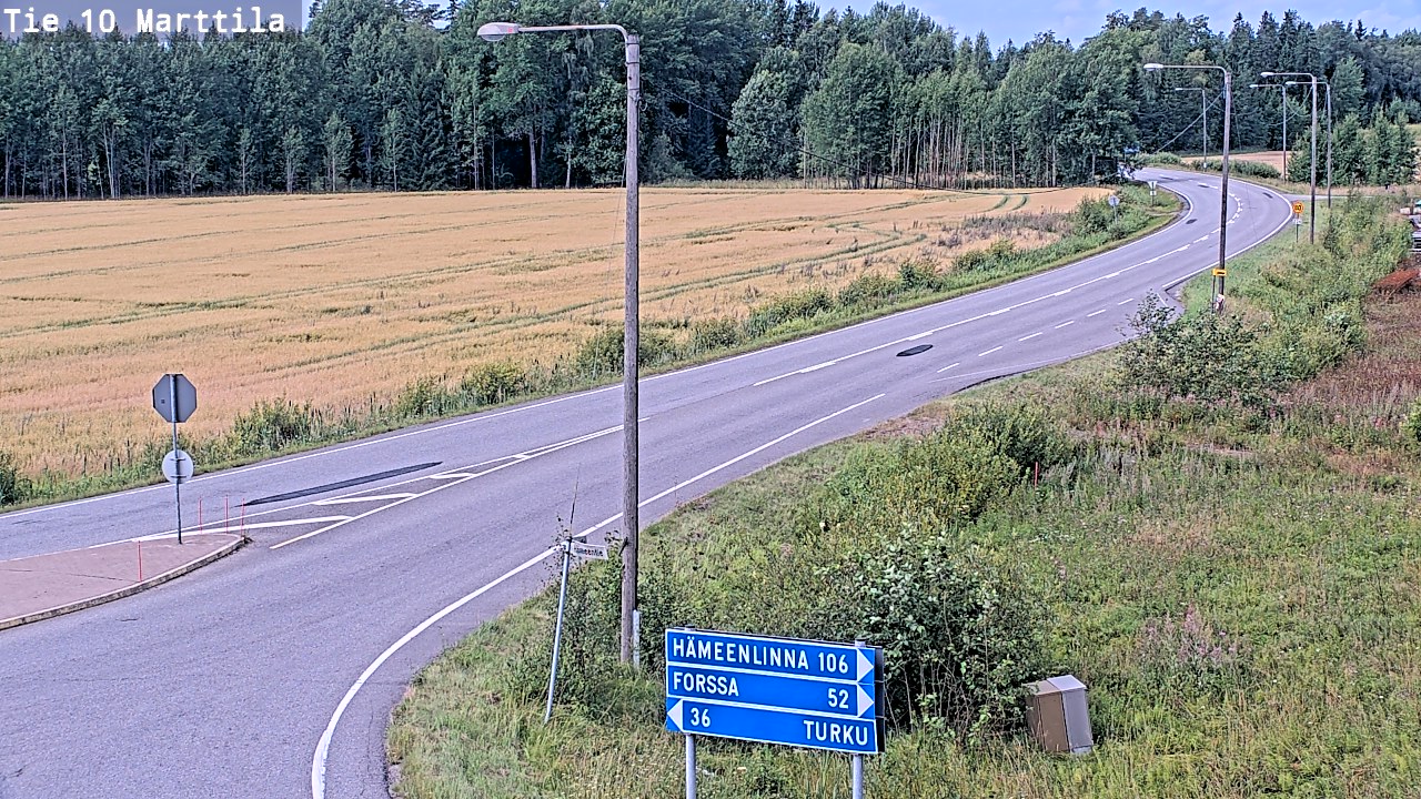 Weather Camera Image Väg 10 S:t Mårtens, Marttila, Varsinais-Suomi