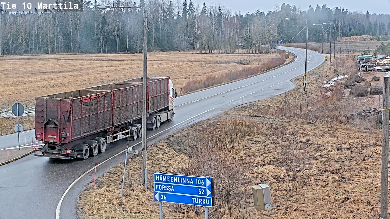 Weather Camera Image Väg 10 S:t Mårtens, Marttila, Varsinais-Suomi