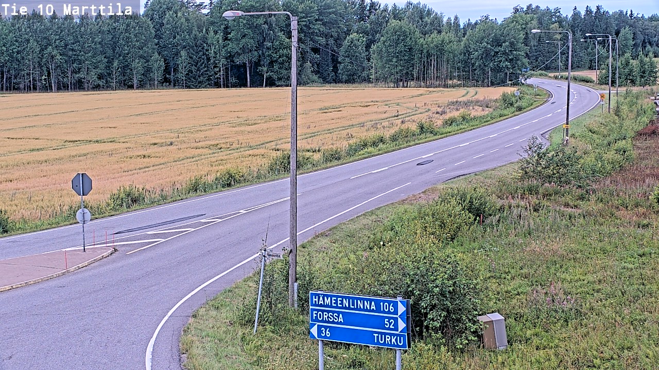 Weather Camera Image Väg 10 S:t Mårtens, Marttila, Varsinais-Suomi