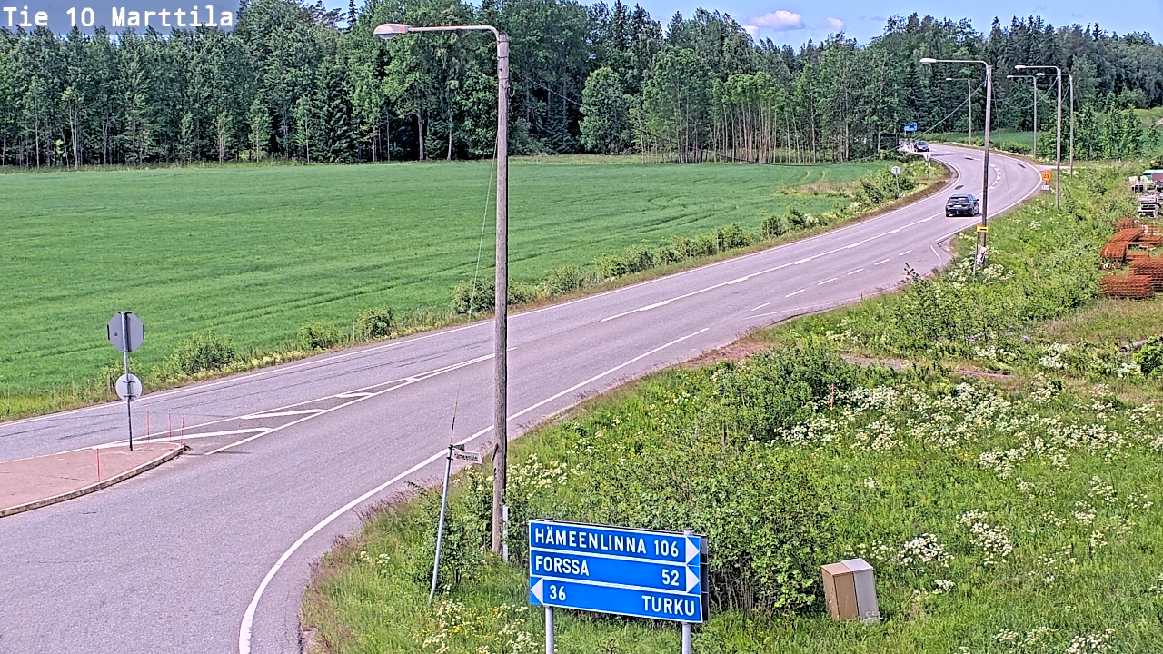 Weather Camera Image Väg 10 S:t Mårtens, Marttila, Varsinais-Suomi