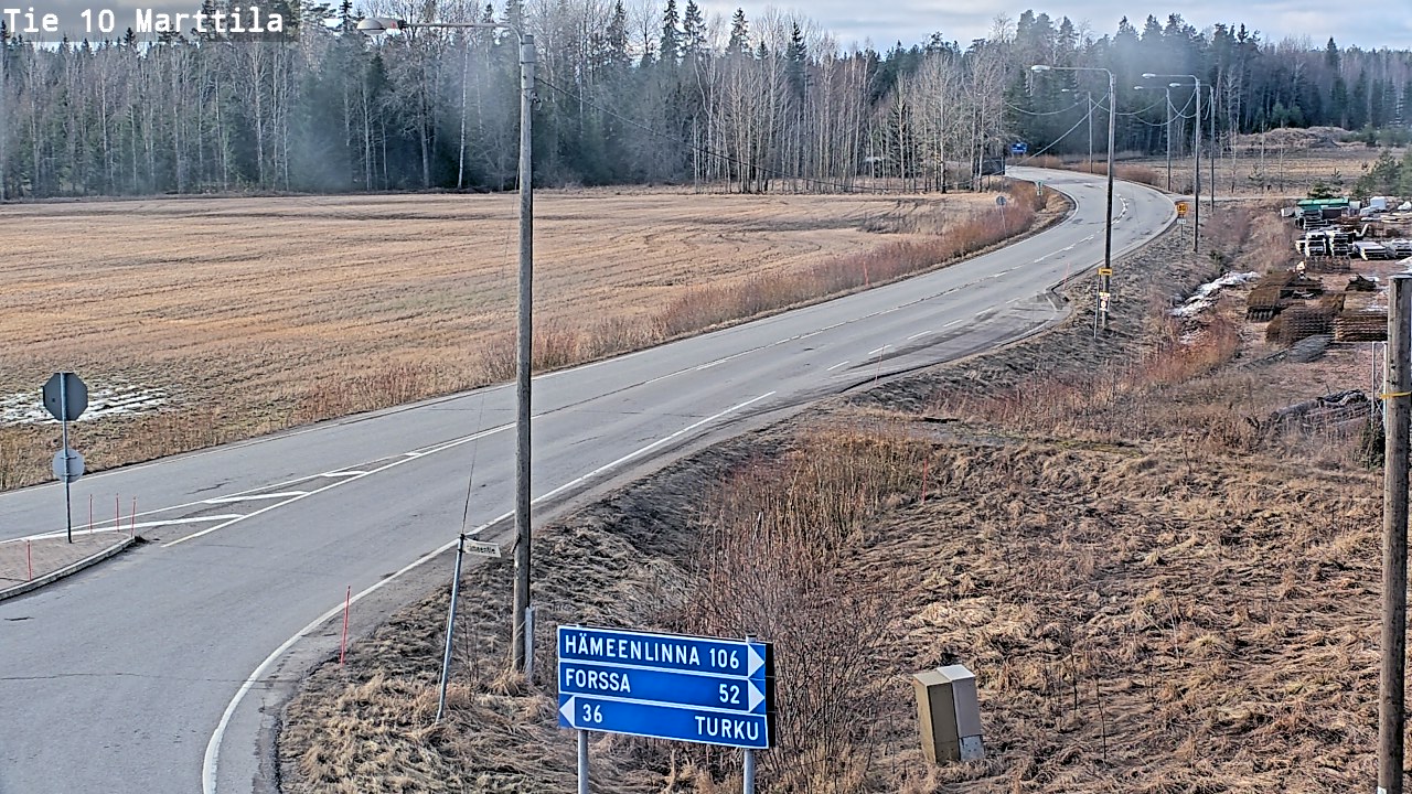 Weather Camera Image Väg 10 S:t Mårtens, Marttila, Varsinais-Suomi