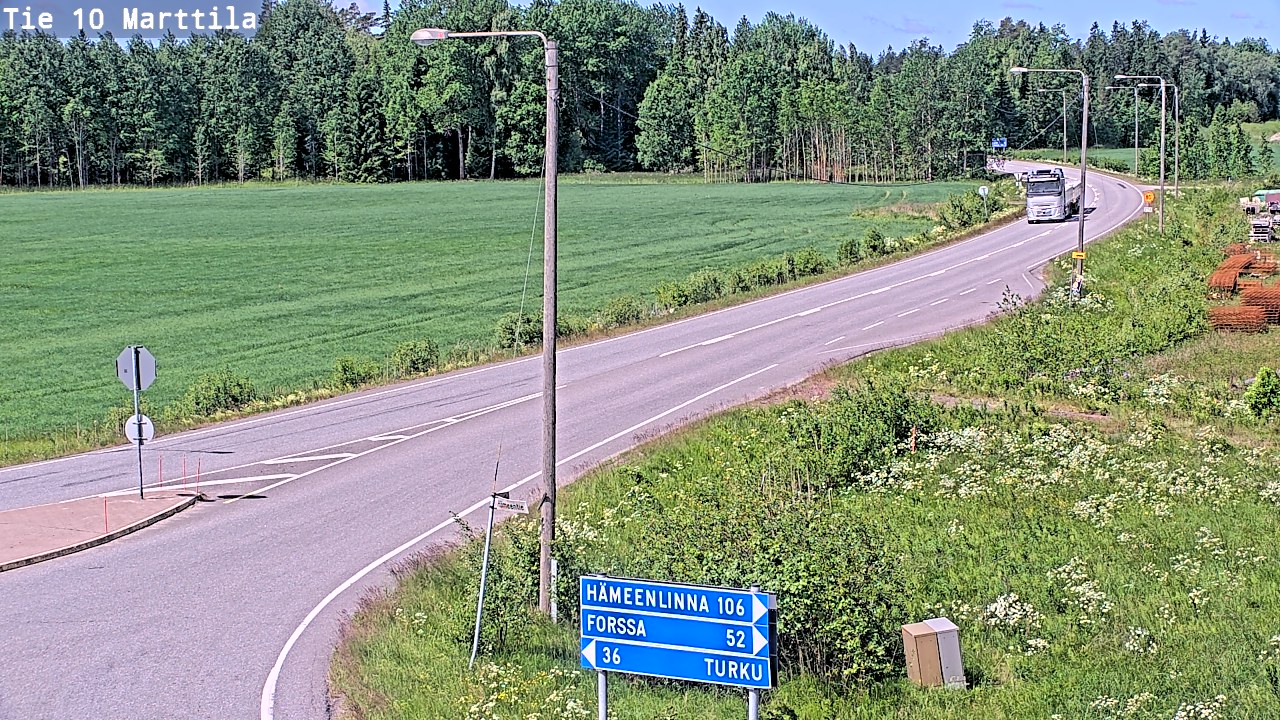 Weather Camera Image Väg 10 S:t Mårtens, Marttila, Varsinais-Suomi
