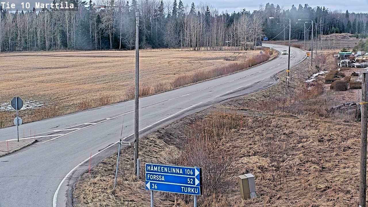 Weather Camera Image Väg 10 S:t Mårtens, Marttila, Varsinais-Suomi