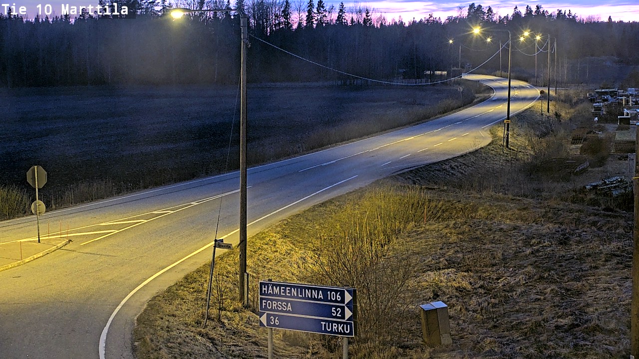 Weather Camera Image Väg 10 S:t Mårtens, Marttila, Varsinais-Suomi