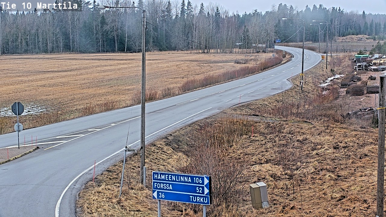 Weather Camera Image Väg 10 S:t Mårtens, Marttila, Varsinais-Suomi
