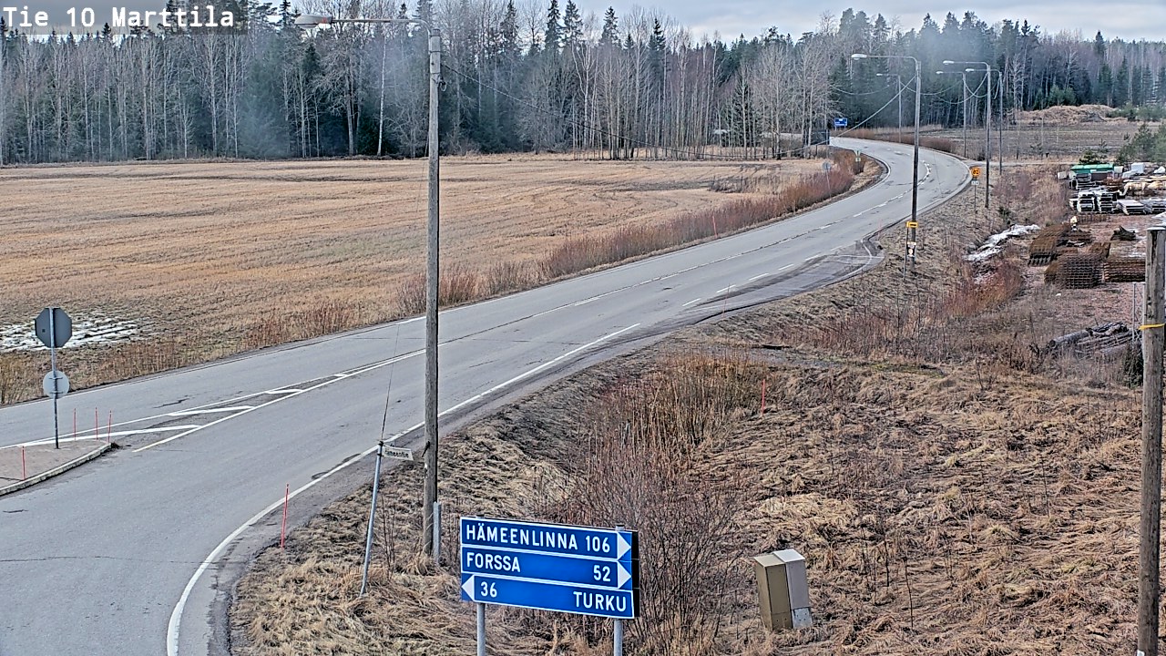 Weather Camera Image Väg 10 S:t Mårtens, Marttila, Varsinais-Suomi