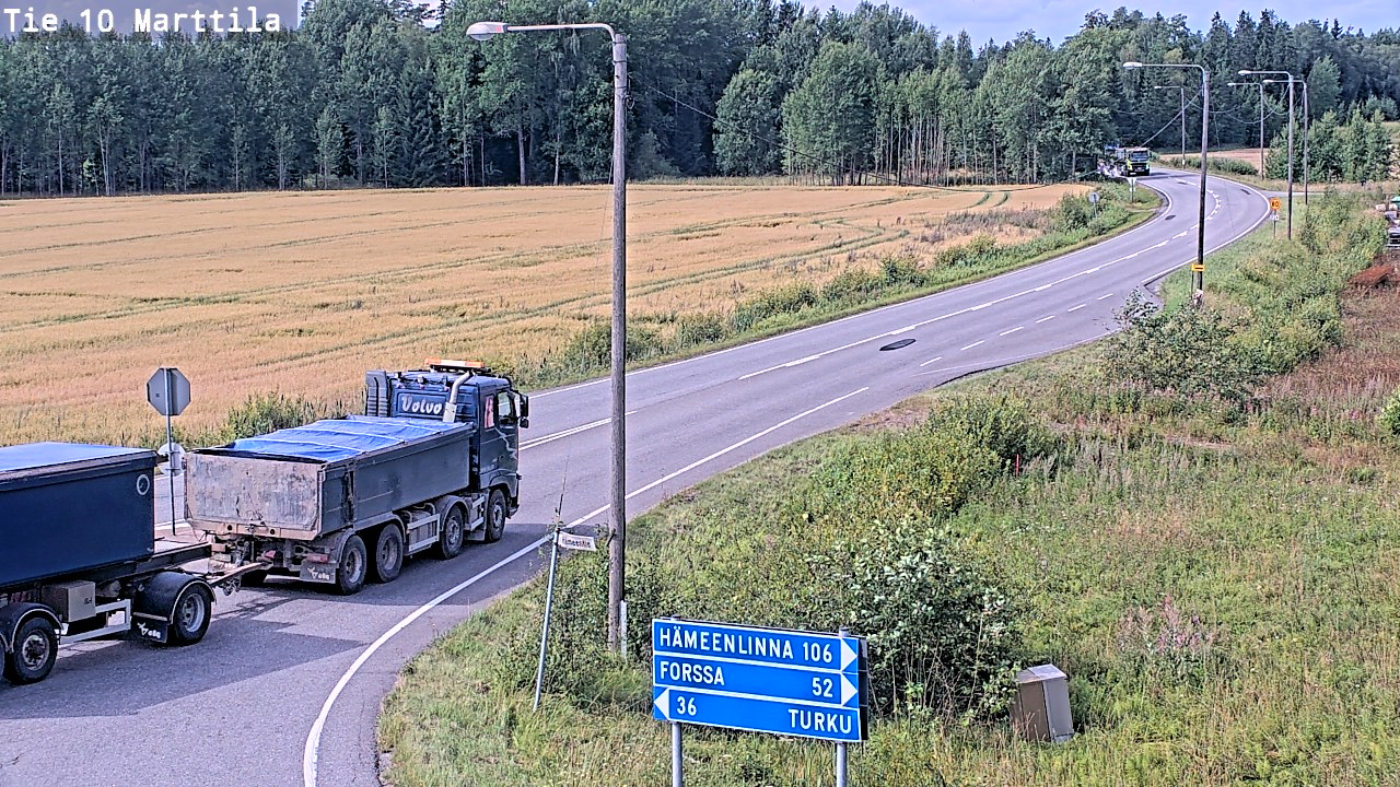 Weather Camera Image Väg 10 S:t Mårtens, Marttila, Varsinais-Suomi