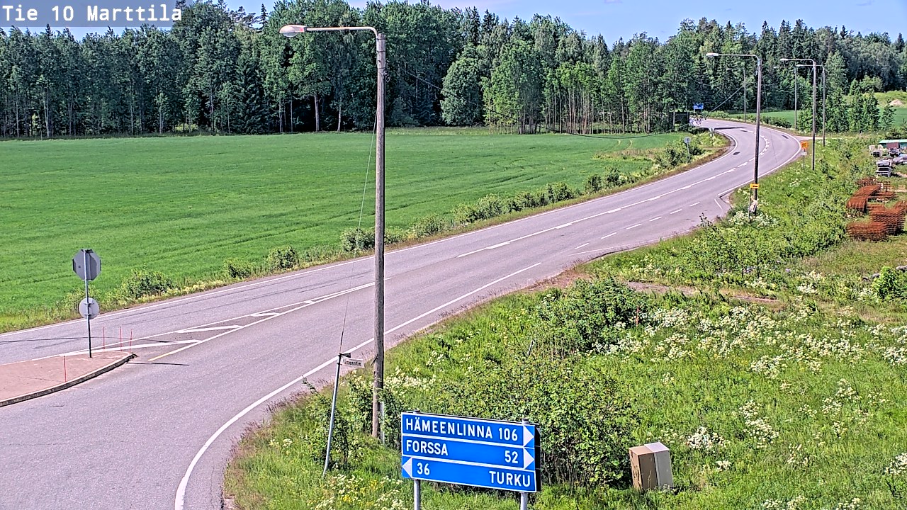 Weather Camera Image Väg 10 S:t Mårtens, Marttila, Varsinais-Suomi