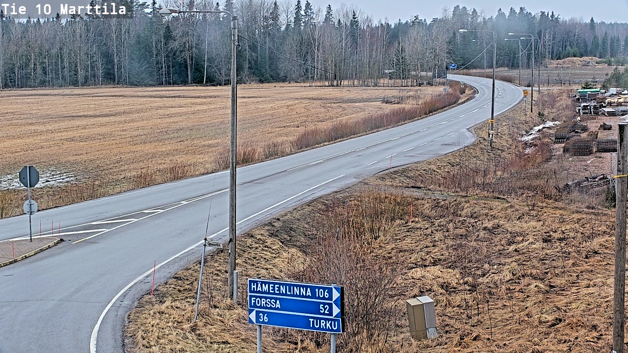 Weather Camera Image Väg 10 S:t Mårtens, Marttila, Varsinais-Suomi