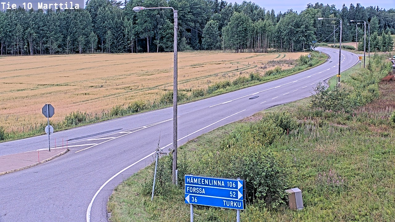 Weather Camera Image Väg 10 S:t Mårtens, Marttila, Varsinais-Suomi