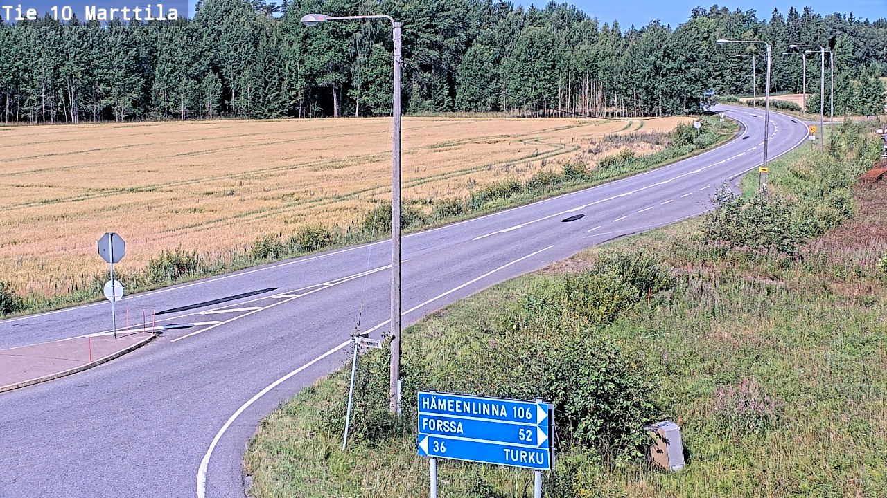 Weather Camera Image Väg 10 S:t Mårtens, Marttila, Varsinais-Suomi