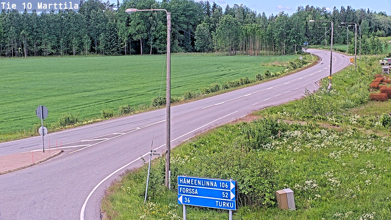 Weather Camera Image Väg 10 S:t Mårtens, Marttila, Varsinais-Suomi