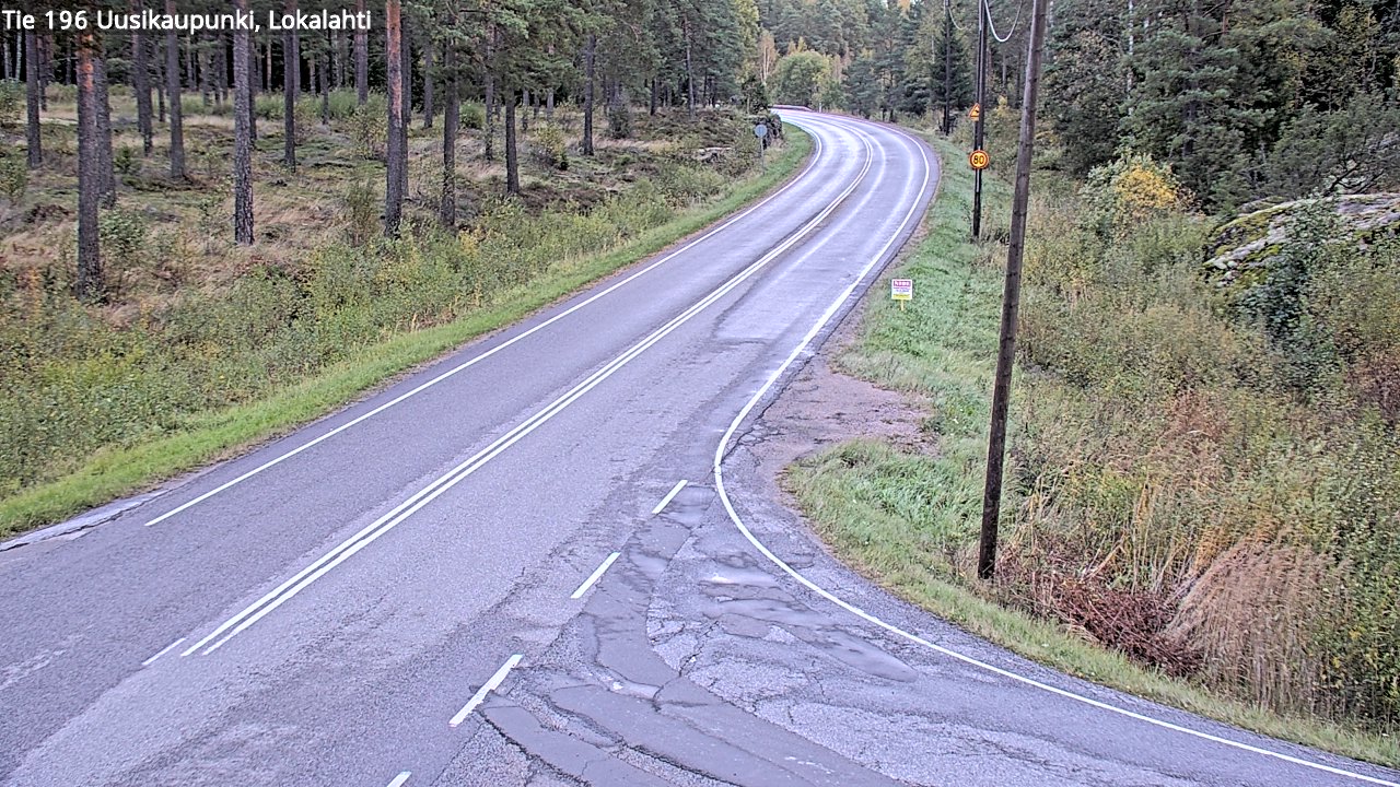 Weather Camera Image Road 196 Uusikaupunki, Lokalahti, Uusikaupunki, Varsinais-Suomi