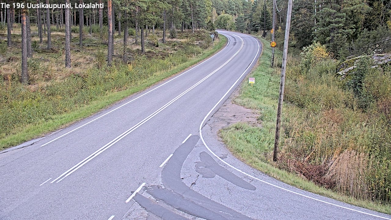 Weather Camera Image Road 196 Uusikaupunki, Lokalahti, Uusikaupunki, Varsinais-Suomi