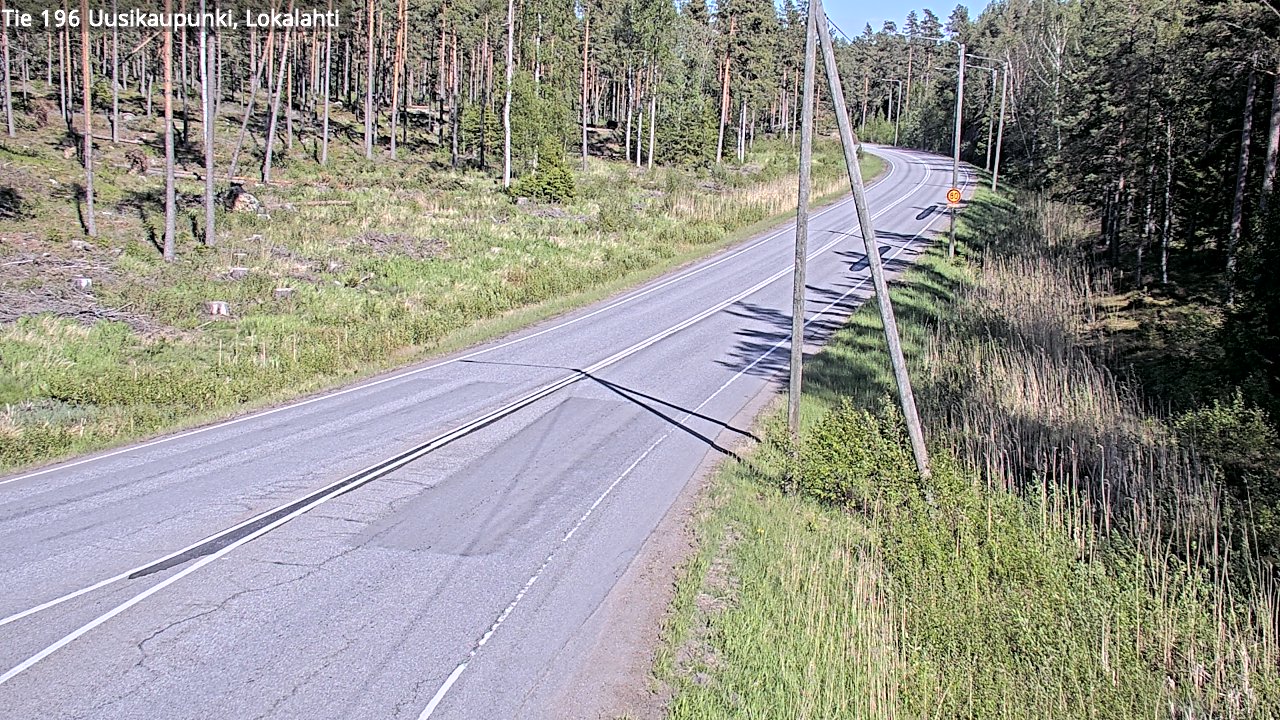 Weather Camera Image Road 196 Uusikaupunki, Lokalahti, Uusikaupunki, Varsinais-Suomi