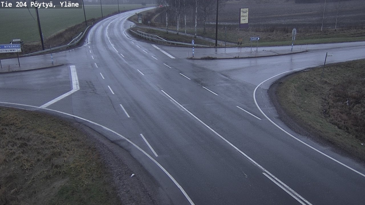 Weather Camera Image Väg 204 Pöytyä, Yläne, Pöytyä, Varsinais-Suomi