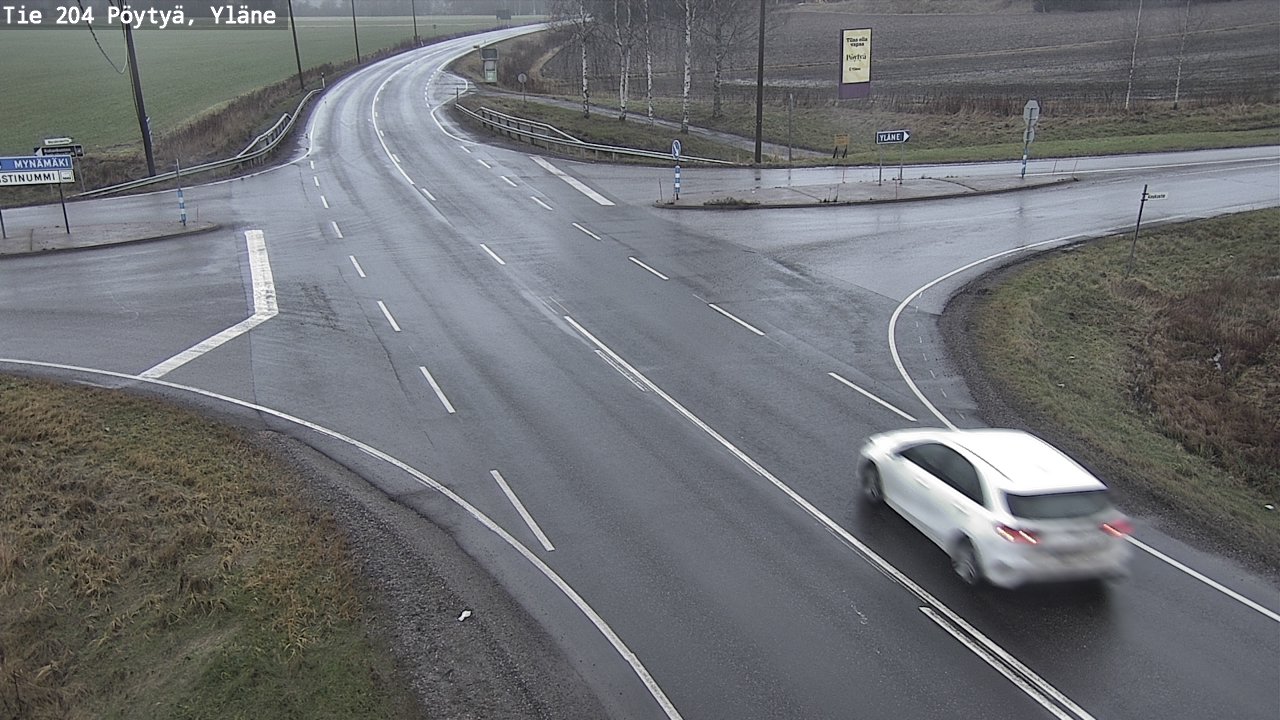 Weather Camera Image Väg 204 Pöytyä, Yläne, Pöytyä, Varsinais-Suomi