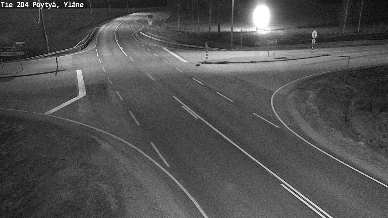 Weather Camera Image Väg 204 Pöytyä, Yläne, Pöytyä, Varsinais-Suomi