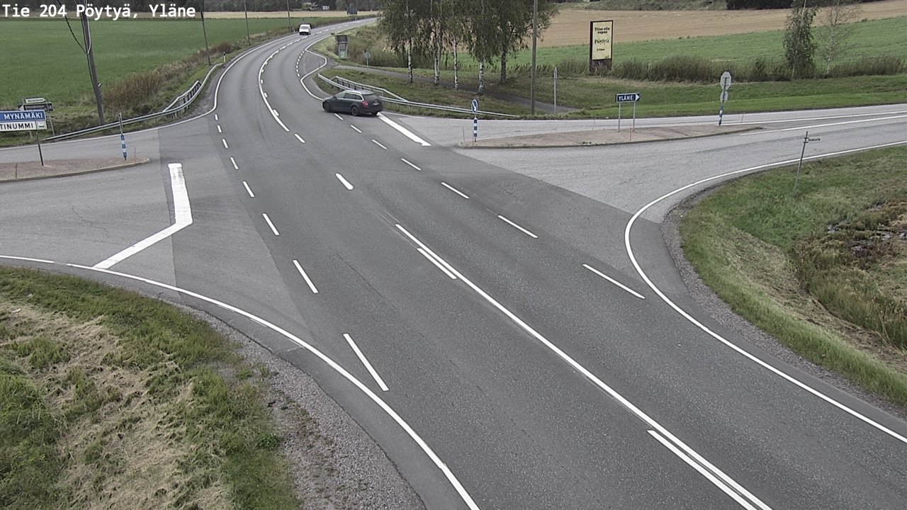 Weather Camera Image Road 204 Pöytyä, Yläne, Pöytyä, Varsinais-Suomi