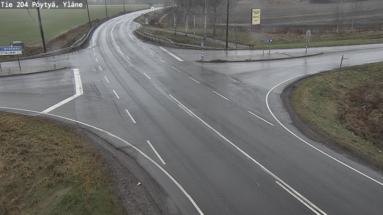 Weather Camera Image Väg 204 Pöytyä, Yläne, Pöytyä, Varsinais-Suomi