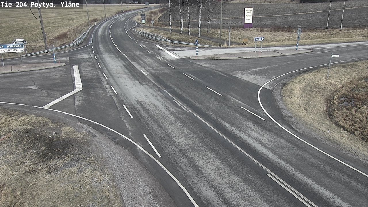 Weather Camera Image Road 204 Pöytyä, Yläne, Pöytyä, Varsinais-Suomi