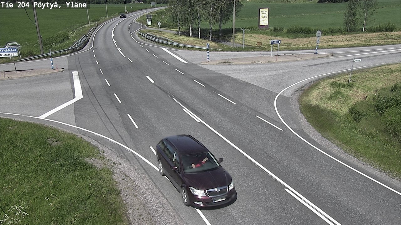 Weather Camera Image Road 204 Pöytyä, Yläne, Pöytyä, Varsinais-Suomi